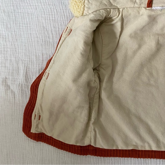 Vintage Orange Sherpa Corduroy Baby Coat (6-12m) - Picture 3 of 4